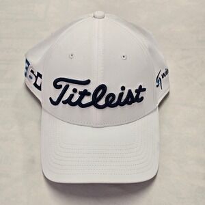 Titleist Golf Tour Performance Hat Cap White Blue 360 Swing Energy Adjustable
